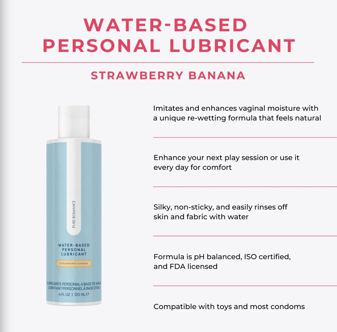 Water-Based Personal Lubricant - Strawberry Banana