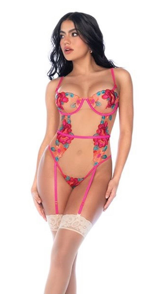Seductive Garden Floral Mesh Teddy